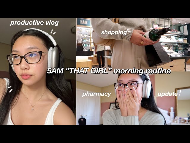 5AM "THAT GIRL" MORNING ROUTINE 💌 day in my life, productive habits, pharmacy school update & more