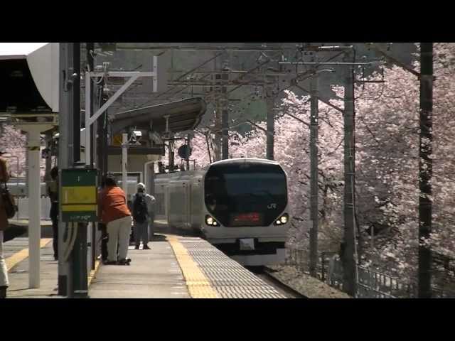 桜咲き誇る"勝沼ぶどう郷駅"中央東線EF64, EH200,115系,E351系,E257系　《2012春》