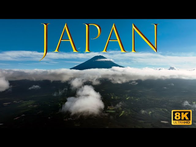 FLYING OVER Japan in 8K - Okinawa, Tokyo, Kyoto, Mount Fuji, Kawaguchiko, Kurama. Top music in world