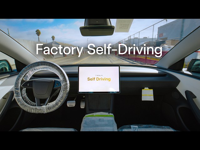 Self-Driving from the factory to the loading dock | Tesla