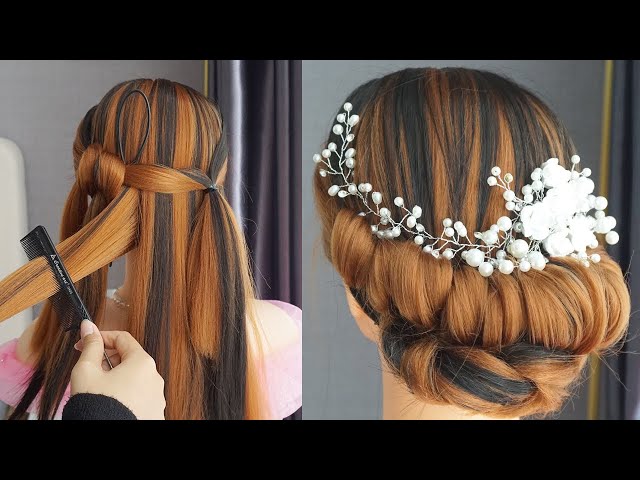 Bridal Bun Hairstyle Step By Step - Simple Hairstyle For Wedding Bride