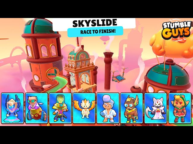 New Map SKYSLIDE  vs  NEW SKIN 0.82  🔥 Stumble Guys 🔥