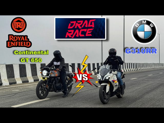 Royal Enfield Continental GT 650 🆚 BMW G310 RR DRAG RACE! 🏁🔥 | Shocking Result! 😱 #dragrace #race