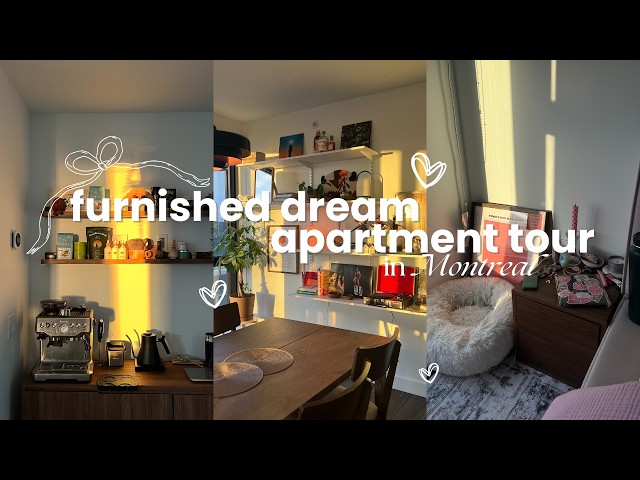 My DREAM high-rise corner unit apartment in downtown Montreal - FULLY FURNISHED 🪞🛏️🌟🛋️🎀