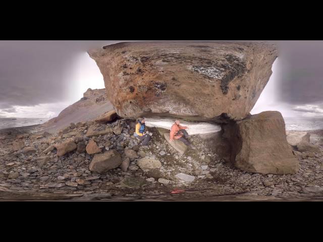 Antarctica: Ornithologist Fabrice Genevois with rare snow petrel chicks (360° VR)