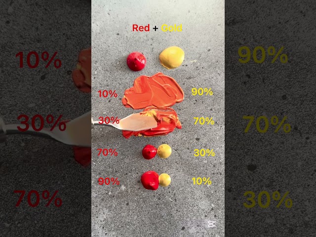 Gold VS Red Satisfying Color mixing #satisfying #mixedcolors #asmr