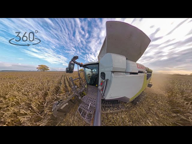 360° Video | CLAAS Lexion 8700 TerraTrac | DEMO MacDon C 7508CF | East Slovakia Agriculture (ESA)