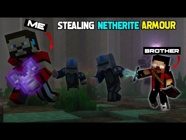 STEALING NETHERITE ARMOUR from BROTHER | Trolling to my brother | Hindi | JN Tech Gamer |