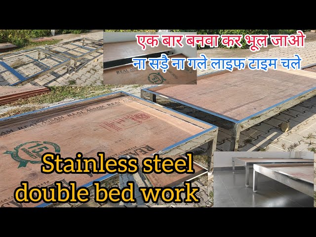 steel sofa & double bed  work, plywood fitting work, complete finishing full detail video 👍