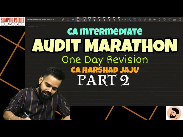 AUDIT MARATHON (COMPLETE)-CA INTER || NOV 23 || Part 2 || Harshad Jaju || Swapnil Patni Classes