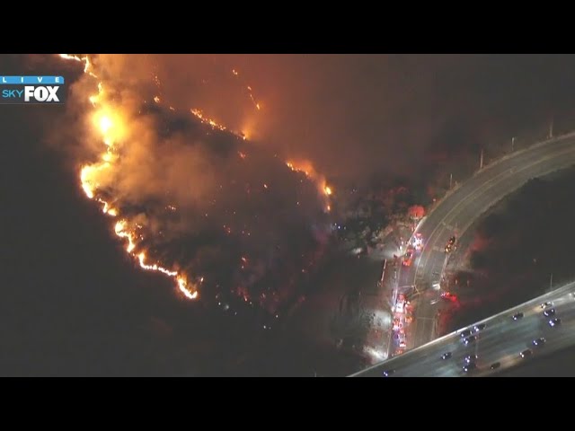 LIVE: 405 Freeway Fire in LA's Sepulveda Basin