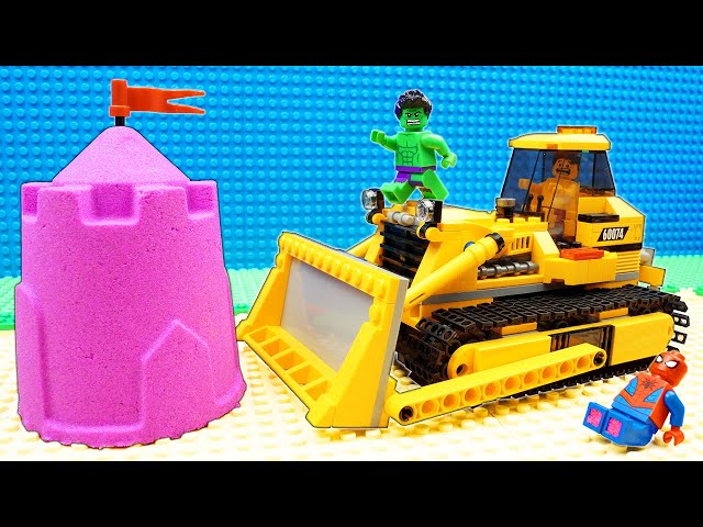 Truck Bulldozer Harvester vs Kinetic Sand