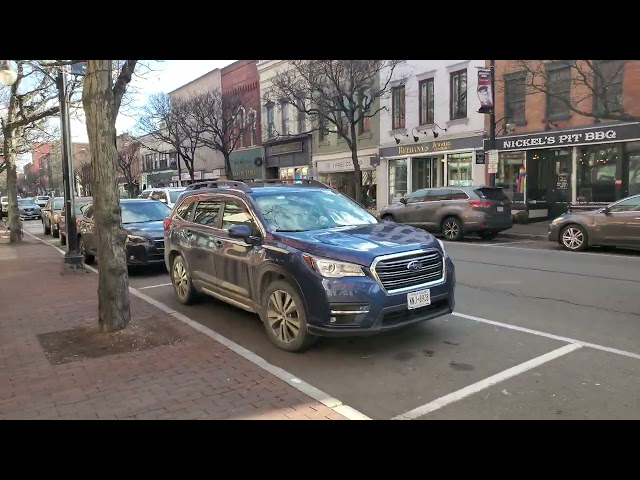 Walking into downtown Corning, NY from the glass museum (11/02/2023)