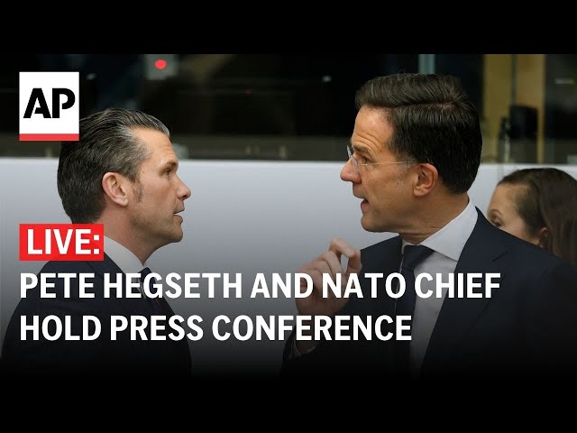 LIVE: Pete Hegseth and NATO chief hold press conference in Brussels