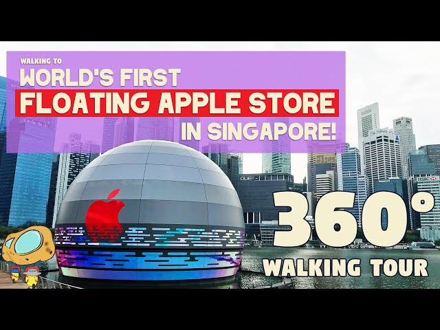 [5K 360°] Walk to Singapore's Floating Apple Store + Marina Bay Sands | Singapore 360 Walking Tour