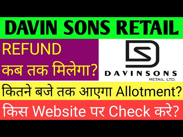 Davin Sons Ipo Allotment Chances🔴Davin Sons Ipo🔴Davin Sons Ipo Gmp Today🔴Davin Sons Retail🔴Davin Ipo