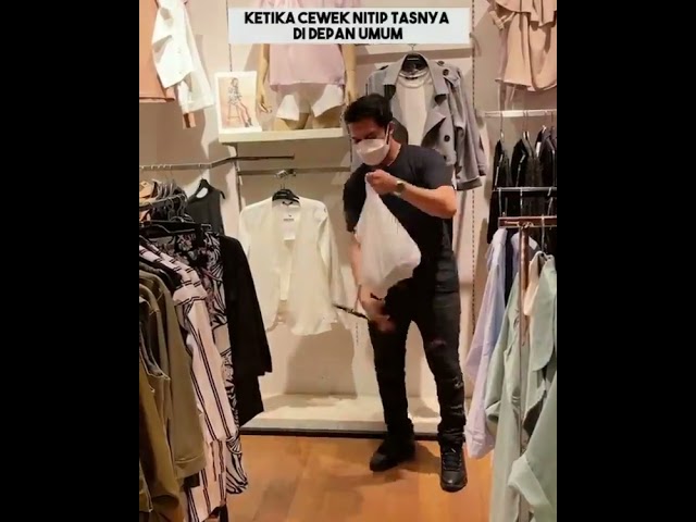 Ketika cewek mau nyoba baju dan tas di titip ke cowok 🙃 Tenang ada cara biat gak malu 😂   @fatmasa