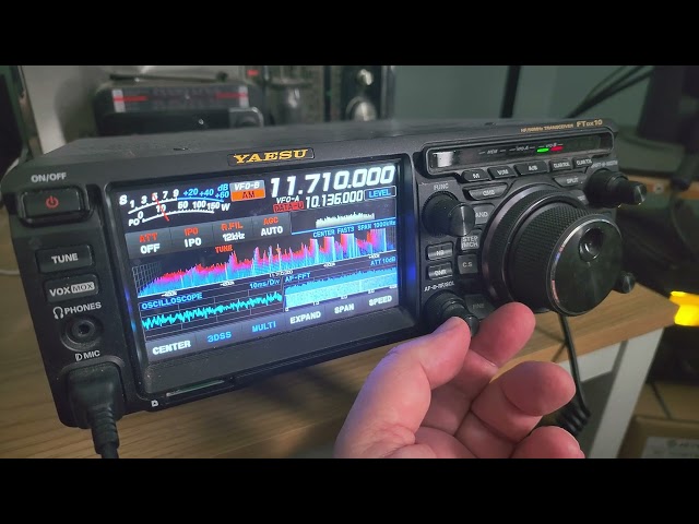 Voice of Korea from North Korea 1700 UTC on 11710 kHz Shortwave Yaesu FTdx10 on end fed antenna