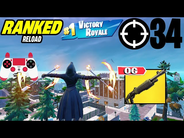 34 Elimination Solos "UNREAL Ranked RELOAD” Gameplay Wins (Fortnite Chapter 6 PS4 Controller)