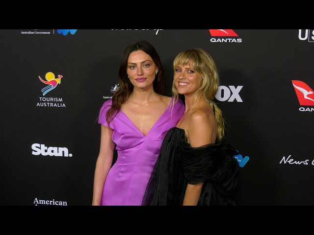 Phoebe Tonkin and Teresa Palmer attend the 22nd annual G'Day USA Arts Gala blue carpet event