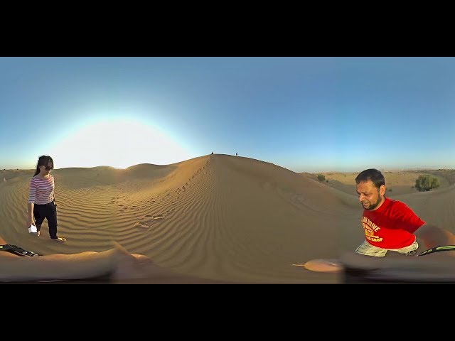 360 VR Video Climbing a Tall Dune in Desert Part 2