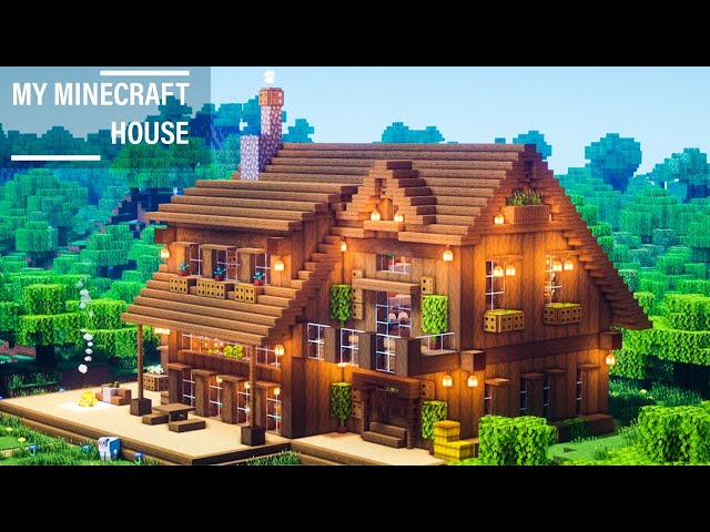 Minecraft: How can build a beautiful wooden house easily #82