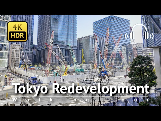 Tokyo Redevelopment: New Landmarks under Construction Walking Tour [4K/HDR/Binaural]