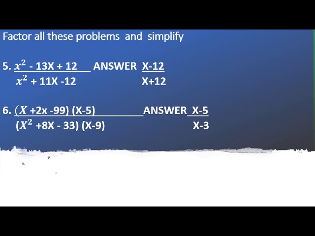 Factoring Quadratic Practice 2 VIDEO