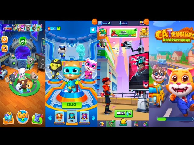 Talking Tom Time Rush VS Talking Tom Hero Dash VS MetroLand VS Cat Runner