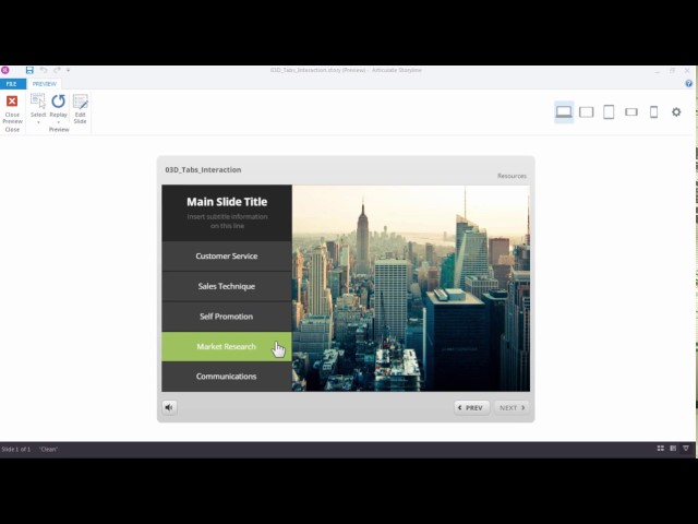 Articulate Storyline 360: Creating a Tabs Interaction