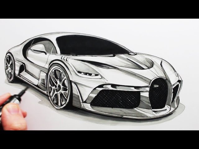 How to Draw a Sports Car: The Bugatti Divo