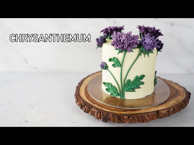 How to make a 3D Chrysanthemum cake  [ Cake Decorating For Beginners ]