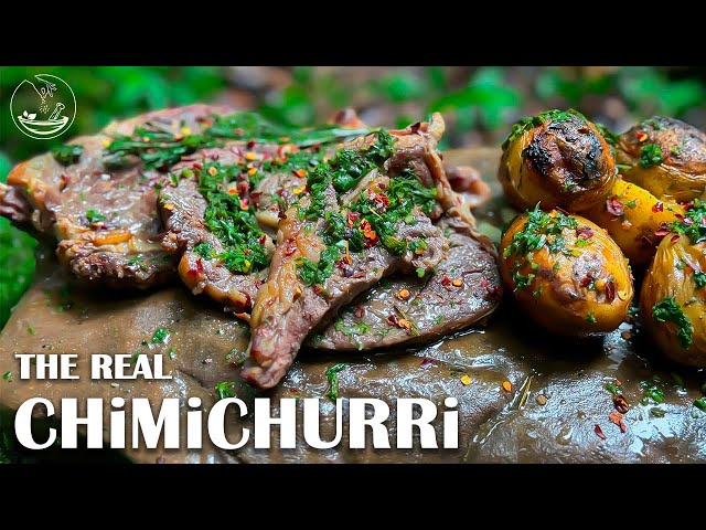 how to make Fresh Chimichurri Sauce with Juicy Lamb Steak🔥 | ASMR Cooking in Nature | persian nature