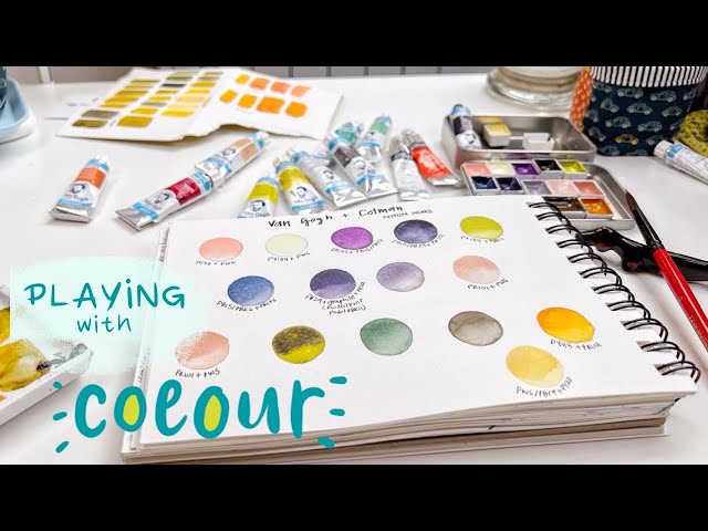 Creating my own colour mixes using Van Gogh and Cotman watercolours