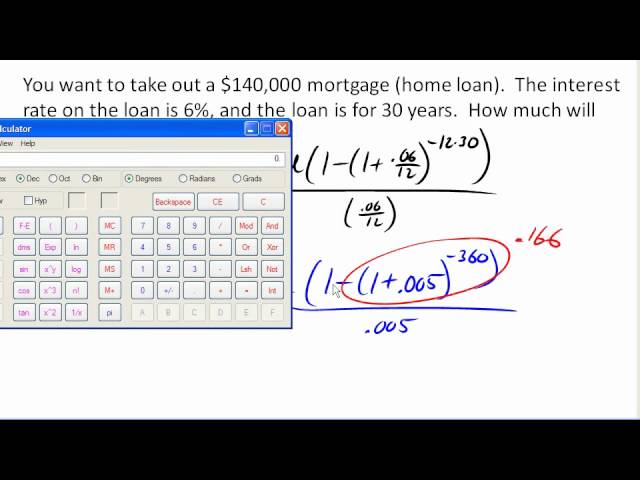 Calculating payment on a home loan