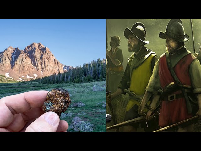 Gold from an old Spanish Mine in Utah (Uinta Mountains) - Basalt Rock