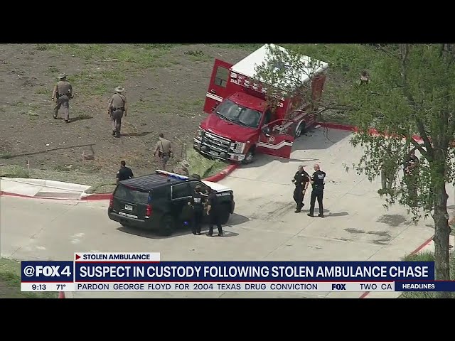 Suspect in custody following chase in stolen Dallas Fire-Rescue ambulance