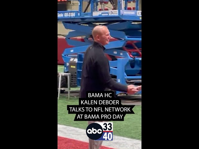 Bama HC Kalen DeBoer at Bama Pro Day