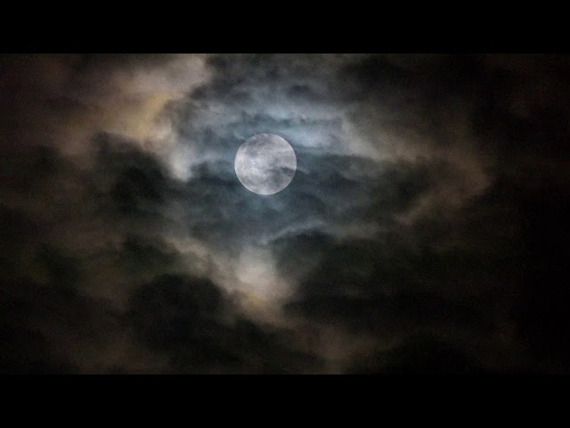 Moon And Clouds In The Night Sky | Royalty Free | Stock Footage | No Copyright Videos