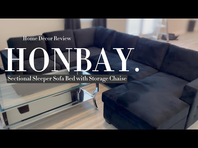 Transform Living: HONBAY Velvet Sleeper Sofa with Storage!