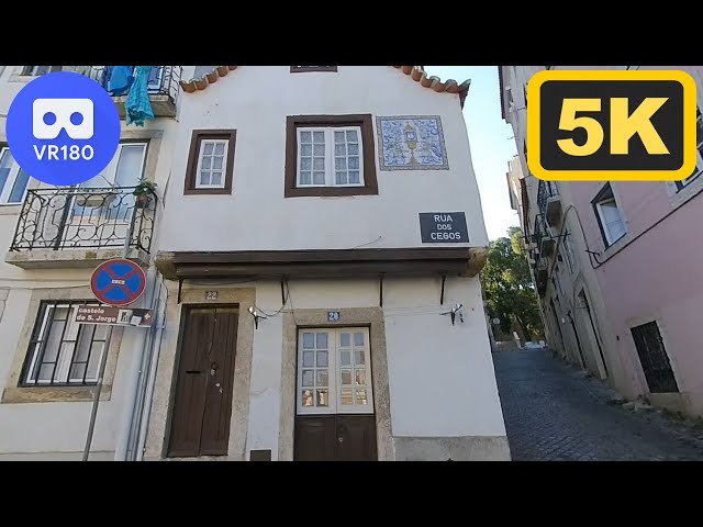 VR 180 3D Lisbon oldest residential buildings in city center still used - 5K #1