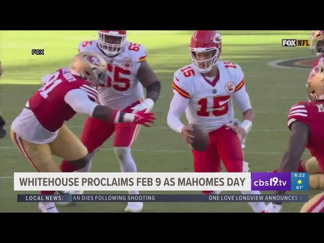 Whitehouse declares Super Bowl Sunday as 'Patrick Mahomes Day' for third year in a row