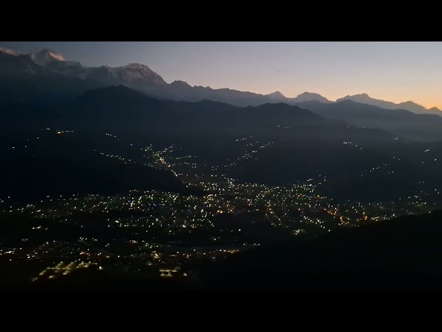 Machhapuchra Mountain-Pokhara From Top of the Hill at Morning,waiting for sunrise 🌅