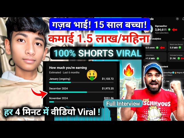 ग़ज़ब भाई! 😳(15 साल बच्चा!) हर 4 मिनट में YouTube Short Viral 📈| Shorts upload best time