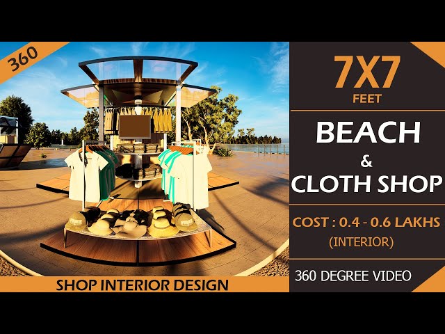 7x7 Small Garment Shop | Small Cloth Shop Interior Design Ideas | 360 Goa Beach Dress Shop Design