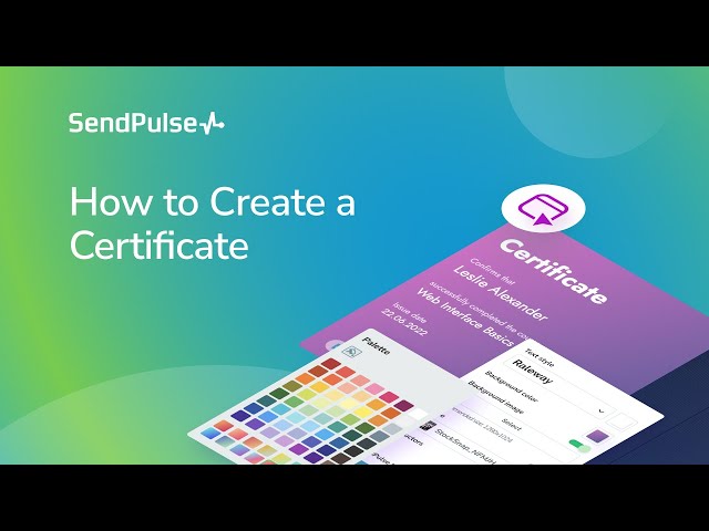 How to Create a Certificate | Online Course Creator from SendPulse