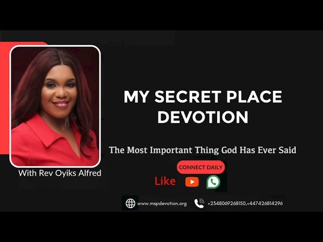 The Most Important Thing God Has Ever Said - Rev Oyiks Alfred