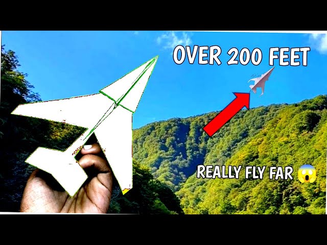 Over 200 feet, How to make a paper airplane that flies far #papercraft #viralvideo #video #shorts