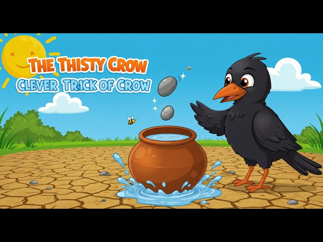 The Thirsty Crow Story with Moral for Kids: Clever Trick of the Crow