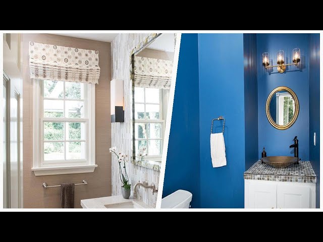 75 Multicolored Tile Powder Room With Shaker Cabinets Design Ideas You'll Love ⭐️